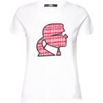Vita Kortärmade Kortärmade T-shirts från Karl Lagerfeld i Storlek XS i Bouclé 