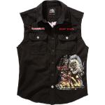Svarta Ärmlösa Iron Maiden T-shirts med tryck från Brandit Vintage på rea i Storlek L i Bomull för Herrar 