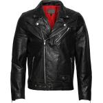 Brice Belted Leather Jacket Läderjacka Skinnjacka Black Jofama