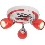 Brilliant Racing LED Spotrondell 3 flg takstrålkastare svängbar röd/vit-svart barnrum 750 lumen, 3 x GU10 3 W LED-reflektorlampor ingår