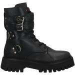 Svarta Ankle-boots från Bronx på rea i storlek 36 med Blockklack med Spännesknäppning med rundad tå i Mjukt läder för Damer 