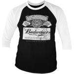 Budweiser Washed Logo Baseball 3/4 Sleeve Tee, Long Sleeve T-Shirt