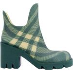 Höst Rutiga Gröna Ankle-boots från Burberry på rea med Fyrkantig tå för Damer 