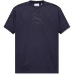 Marinblåa Kortärmade Kortärmade T-shirts från Burberry i Storlek L med Rund ringning i Bomull för Herrar 