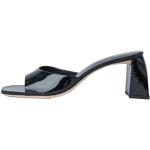Svarta Slip in-sandaler med glitter med Klackhöjd 5cm till 7cm i Läder för Damer 
