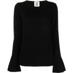 Svarta Stickade tröjor från BY Malene Birger med Rund ringning för Damer 