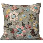 C/C 50X50 Grey Flower Linen Home Textiles Cushions & Blankets Cushion Covers Multi/patterned Ceannis