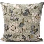 C/C 50X50 Soft Green Flower Linen Home Textiles Cushions & Blankets Cushion Covers Green Ceannis