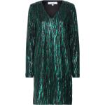 Gröna V-ringade klänningar med glitter från minus med V-ringning för Damer 