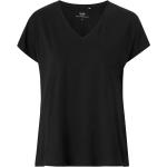 Svarta Kortärmade T-shirts från Calida på rea i Storlek XXS med V-ringning i Modal för Damer 
