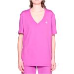 Rosa Kortärmade Kortärmade T-shirts från Calvin Klein på rea i Storlek XL med V-ringning i Bomull för Damer 