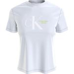 Hållbara Ekologiska Vita Kortärmade Kortärmade T-shirts från Calvin Klein Jeans på rea i Storlek M i Bomull för Damer 