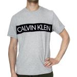 Gråa T-shirts med tryck från Calvin Klein med Rund ringning i Bomull för Herrar 