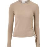 Taupe-färgade Långärmade Långärmade T-shirts från Calvin Klein i Storlek XL i Modal för Damer 