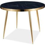 Svarta Matbord i glas från Skånska Möbelhuset med diameter 100cm i Metall 