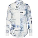 Blåa Långärmade Långärmade skjortor från Desigual i Storlek S 