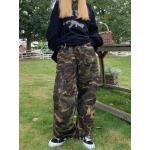 Streetwear Vår Camouflage-mönstrade Flerfärgade Joggingbyxor i Storlek XL för Damer 