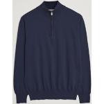 Canali Cotton Half Zip Sweater Navy