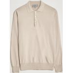 Canali Cotton Long Sleeve Polo Beige