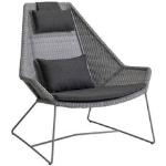 Cane-Line - Breeze Highback Chair Incl. Black Cushion, Light Grey, Cane-Line Fiber - Fåtöljer Utomhus