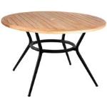 Cane-Line - Joy Round Table 120, Teak - Lava Grey - Grå - Matbord Utomhus - Naturmaterial/metall