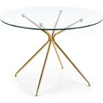 Guldiga Matbord i glas från Skånska Möbelhuset Ben med diameter 110cm i Glas 