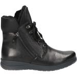 Casual Svarta Ankle-boots med Snörning i Syntet för Damer 