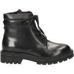 Casual Svarta Ankle-boots med Snörning i Syntet för Damer 