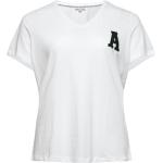 Vita Kortärmade T-shirts stora storlekar från Only Carmakoma med V-ringning 