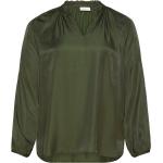 Gröna Långärmade Långärmade blusar från Only Carmakoma i Storlek XL med V-ringning för Damer 