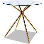 Guldiga Matbord i glas från Skånska Möbelhuset Casper med diameter 80cm i Metall 