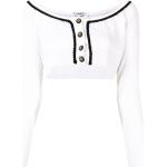 Vita Stickade tröjor från Chanel på rea i Storlek L med Båtringning för Damer 