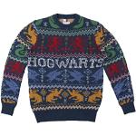 Blåa Harry Potter Hogwarts Stickade tröjor i Onesize i Bomull för Damer 