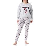 CERDÁ LIFE'S LITTLE MOMENTS Vinterpyjamas för Mimmi Mouse 100 % bomull med långärmad T-shirt och byxor - officiell Disney pyjamas set, grå, XL, Färg: grå, XL