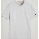 Ljusgråa Kortärmade Kortärmade T-shirts från Champion i Storlek L i Jerseytyg för Herrar 