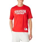 Röda Stranger Things T-shirts från Champion i Storlek M för Herrar 