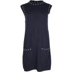 Vintage Hållbara Marinblåa Stickade klänningar med pärlor från Chanel på rea i Bomull för Damer 