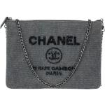 Vintage Hållbara Gråa Clutches med paljetter från Chanel på rea i Denim för Damer 