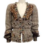 Vintage Hållbara Gröna Tweedkavajer i Tweed för Damer 