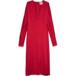 Röda Sidenklänningar från Semicouture i Storlek XL med V-ringning för Damer 