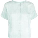 Rutiga Babyblåa Kortärmade Kortärmade blusar från Armani Emporio Armani på rea i Storlek 3 XL för Damer 