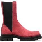 Röda Chelsea-boots i storlek 44 med Slip-on med Fyrkantig tå i Gummi för Herrar 