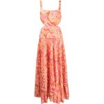 Blommiga Orange Ärmlösa Blommiga klänningar från Acler på rea i Storlek XL med Fyrkantsringning för Damer 