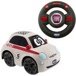 Chicco Fiat 500 Sport fjärrkontrollbil för barn, fjärrkontrollbil med intuitiv radiostyrningsratt, radiostyrd bil med hornljud, vit - Spel för barn 2-6 år