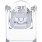 Relax & Play Electric Baby Swing från 0 månader till 9 kg, justerbar lutning och 5-växlad automatisk gungning, spelbar med 12 melodier, 2 flyttbara plyschleksaker, kompakt stängning, isgrå