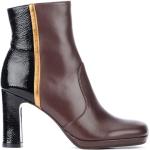 Svarta Ankle-boots med Klackhöjd 7cm till 9cm i Läder för Damer 