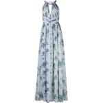 Blommiga Blåa Ärmlösa Brudtärne Blommiga klänningar på rea i Storlek 3 XL i Chiffong för Damer 