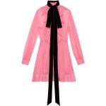 Casual Rosa Sidenklänningar med volang från Gucci i Storlek L för Damer 