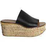 Hållbara Svarta Sandaletter med kilklack från Chloé på rea med Kilklack i Läder för Damer 