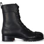 Svarta Ankle-boots från Christian Louboutin på rea med Snörning med Klackhöjd till 3cm i Kalvskinn för Damer 
